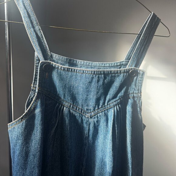 Mizz Lizz Denim Dress overalls look with buttons size 13/14 - Picture 3 of 7